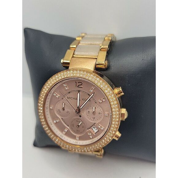 Michael Kors Parker MK5896 Women's Rose Gold Analog Dial Quartz Watch AM139 - Picture 2 of 10